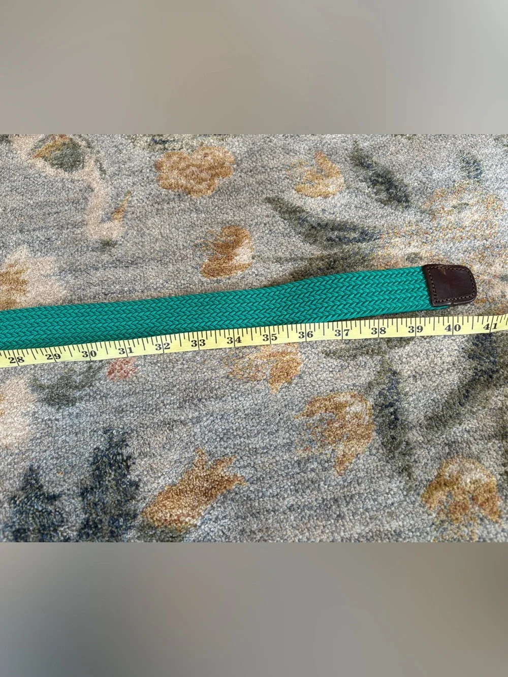 J. Crew Braided Belt in Green with Leather Detail Size Large - Picture 5 of 7